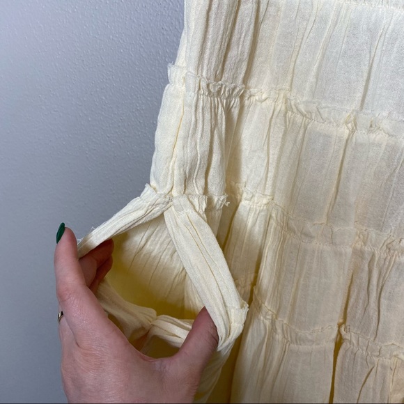 NEW NWT Free People Happy With You Mini Dress Tiered Smocked Ivory Summer Dress - Picture 15 of 15
